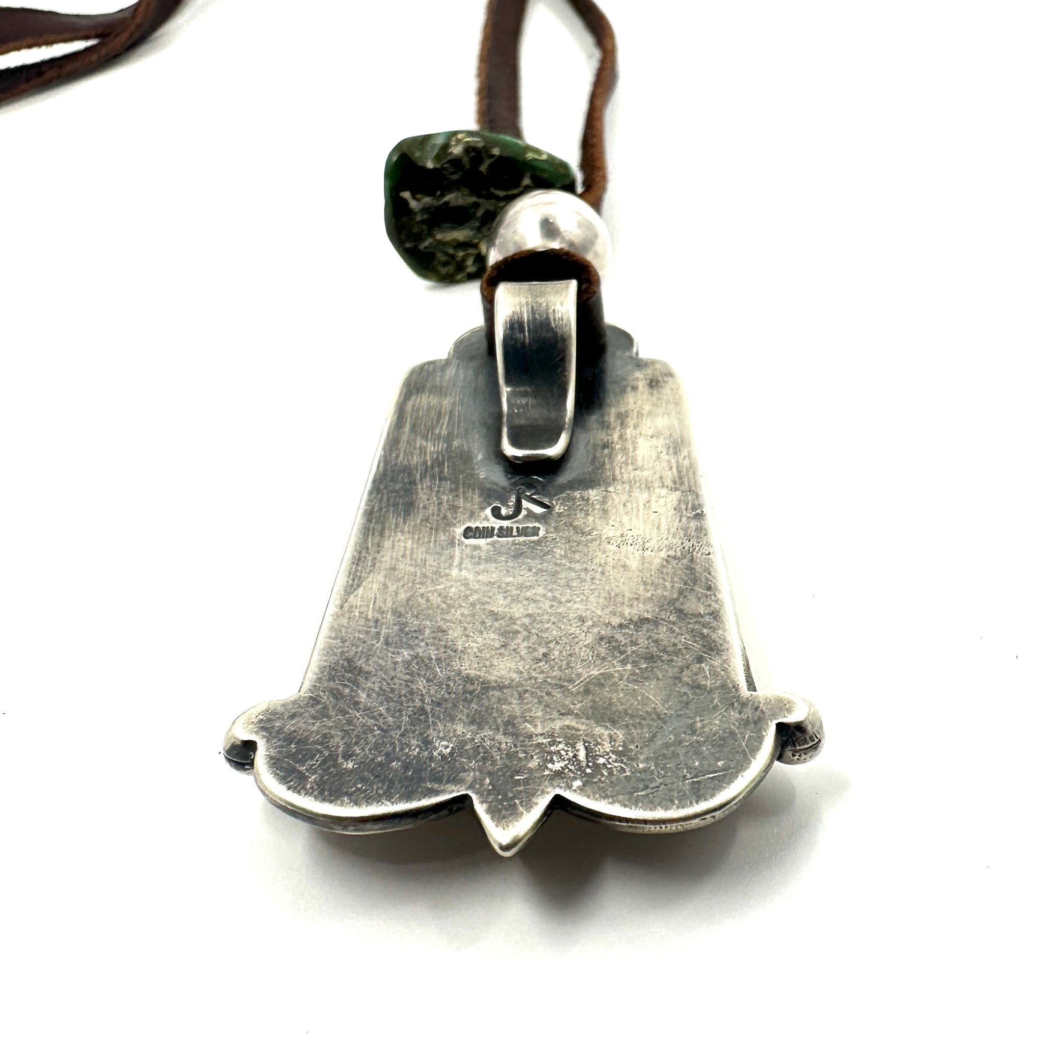 Mosaic Inlay Pendant with Harcross Turquoise and Spiny Oyster Shell