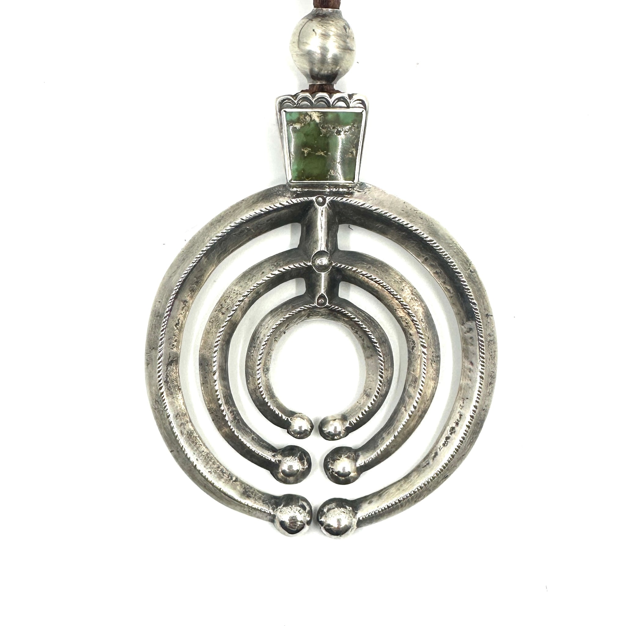 Triple Naja Coin Silver Pendant with Harcross Turquoise