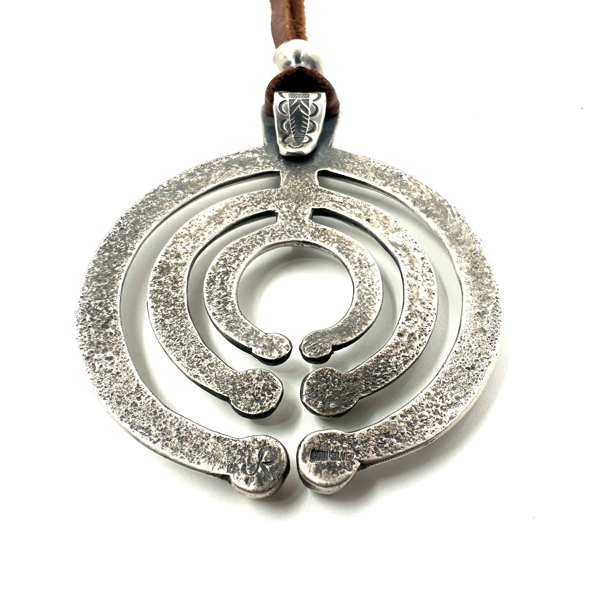 Triple Naja Coin Silver Pendant with Harcross Turquoise