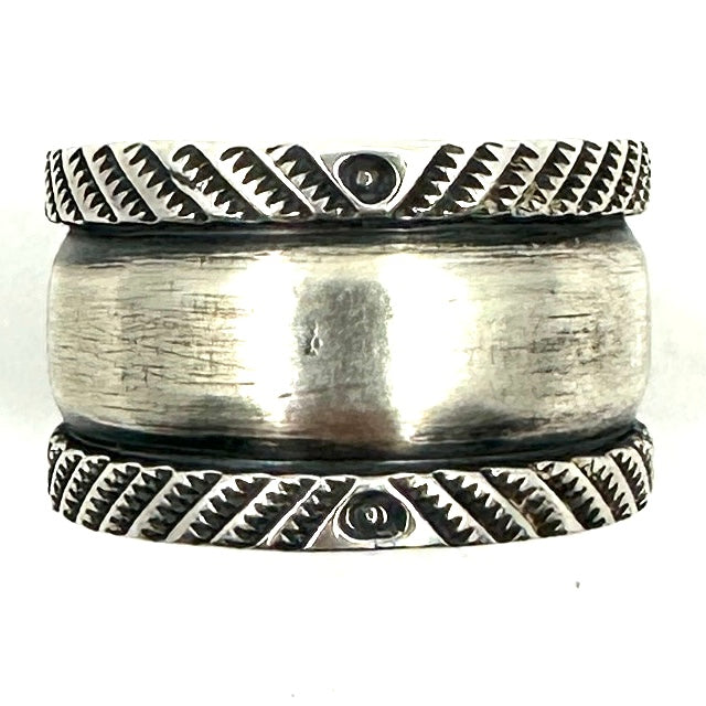 Coin Silver Ingot Two Rope Stacker Ring
