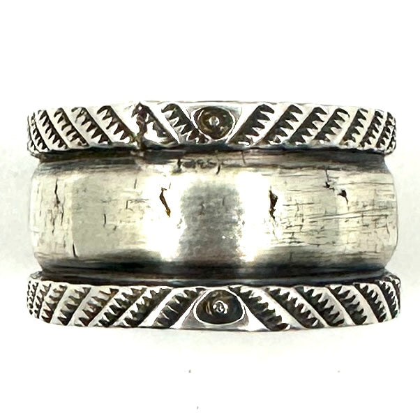 Coin Silver Ingot Two Rope Stacker Ring