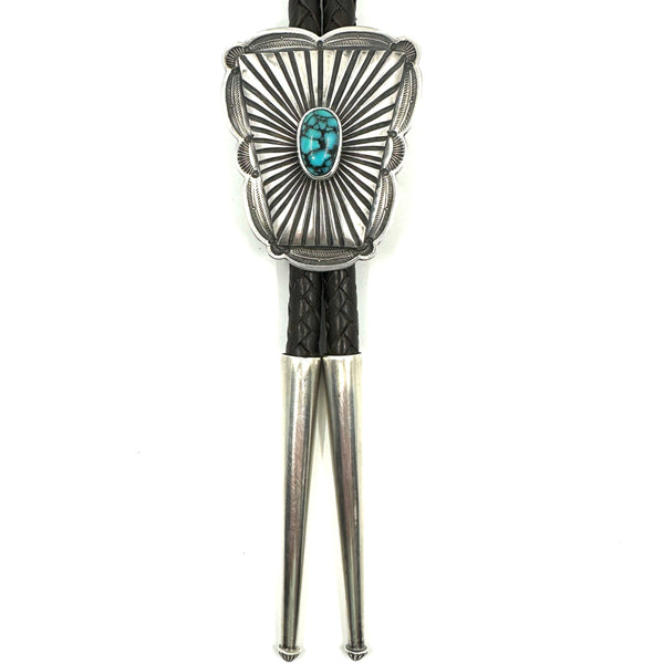 Black Web Candelaria Bolo Tie with Ray Skeet Bolo Cord - Jesse