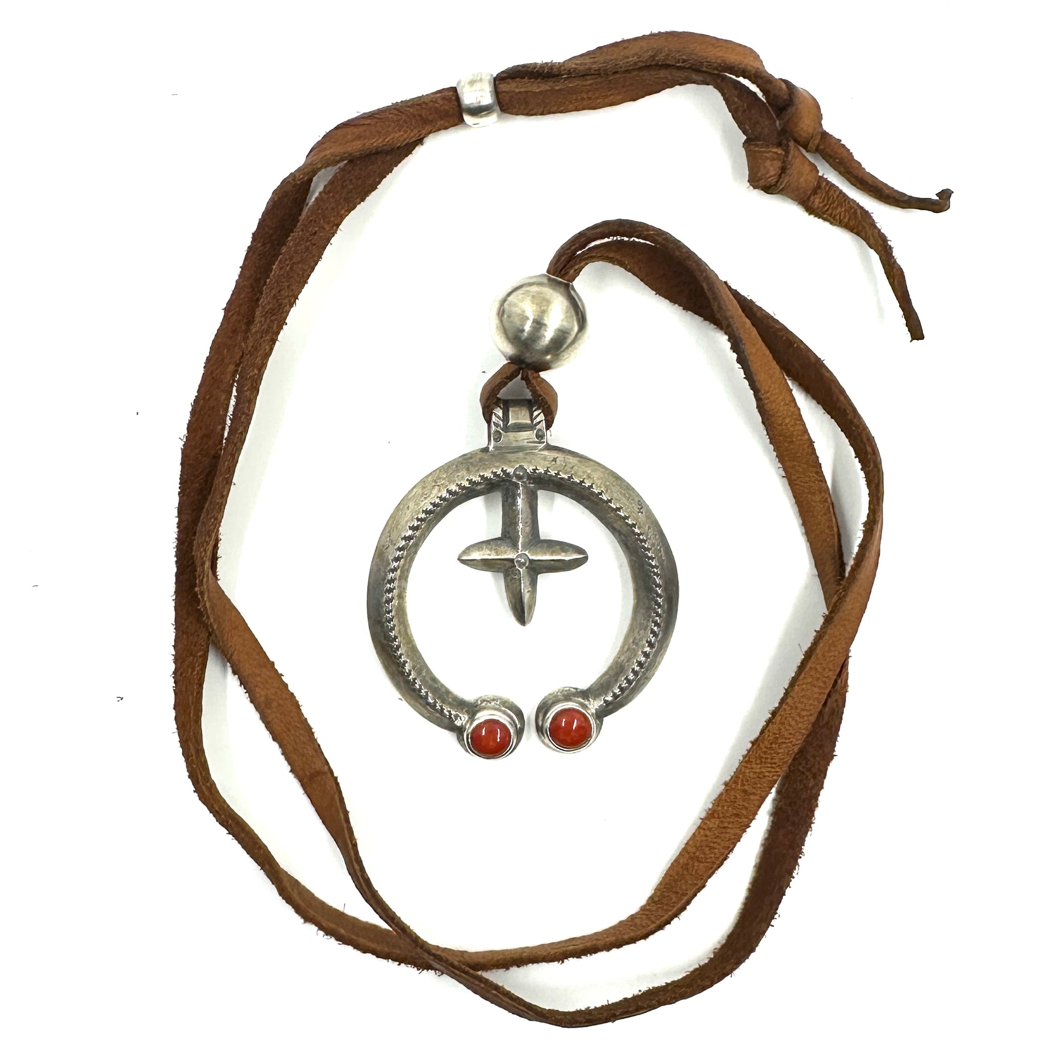 Coin Silver Naja with Coral