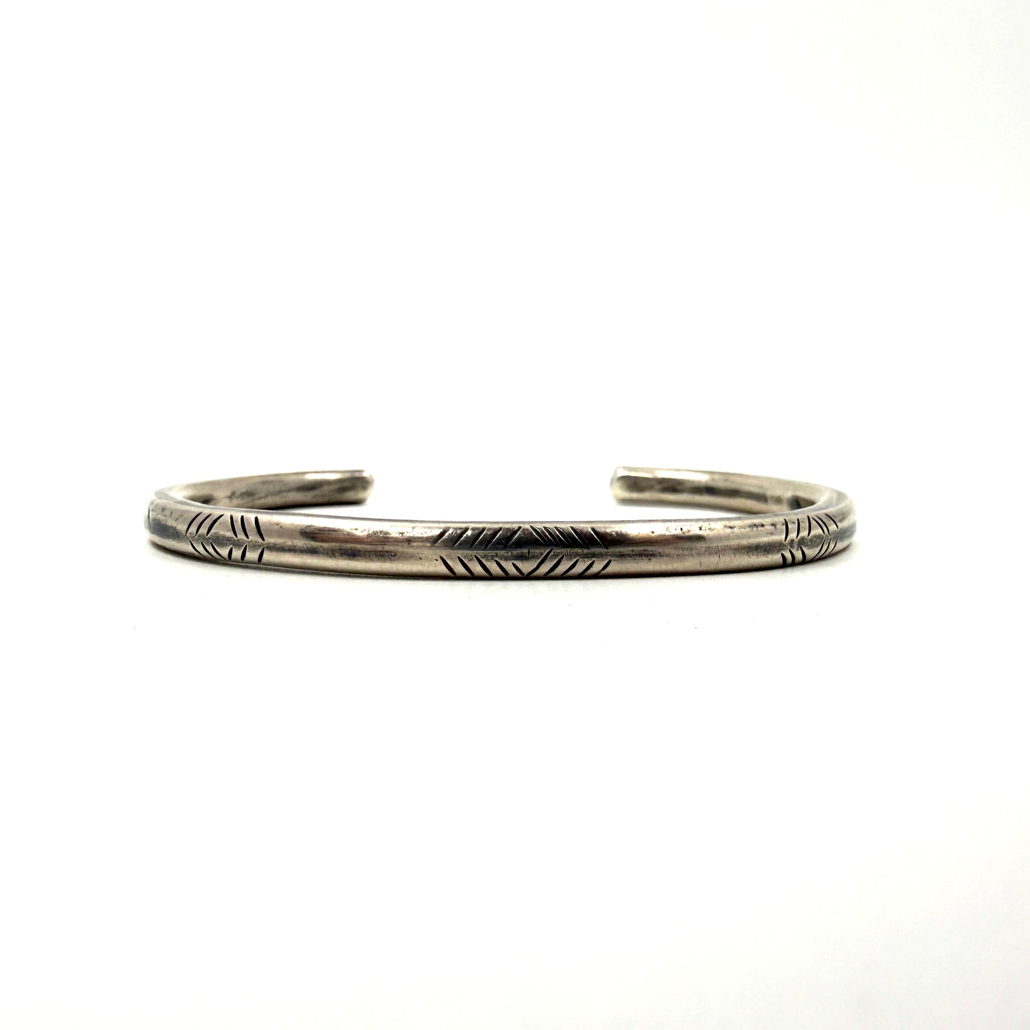 Coin Silver Toothpick Stacker Bracelet