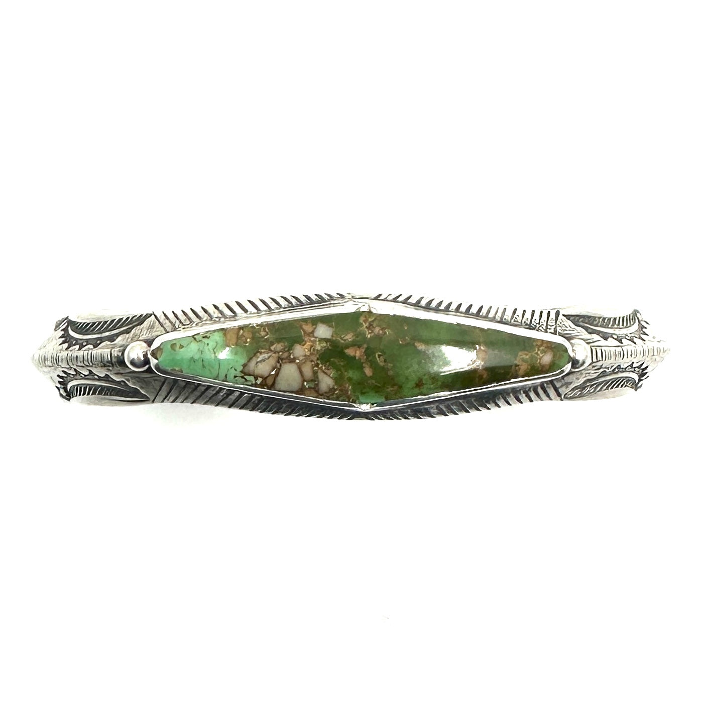 Triangle Bracelet with Royston Turquoise and Terminal Stones