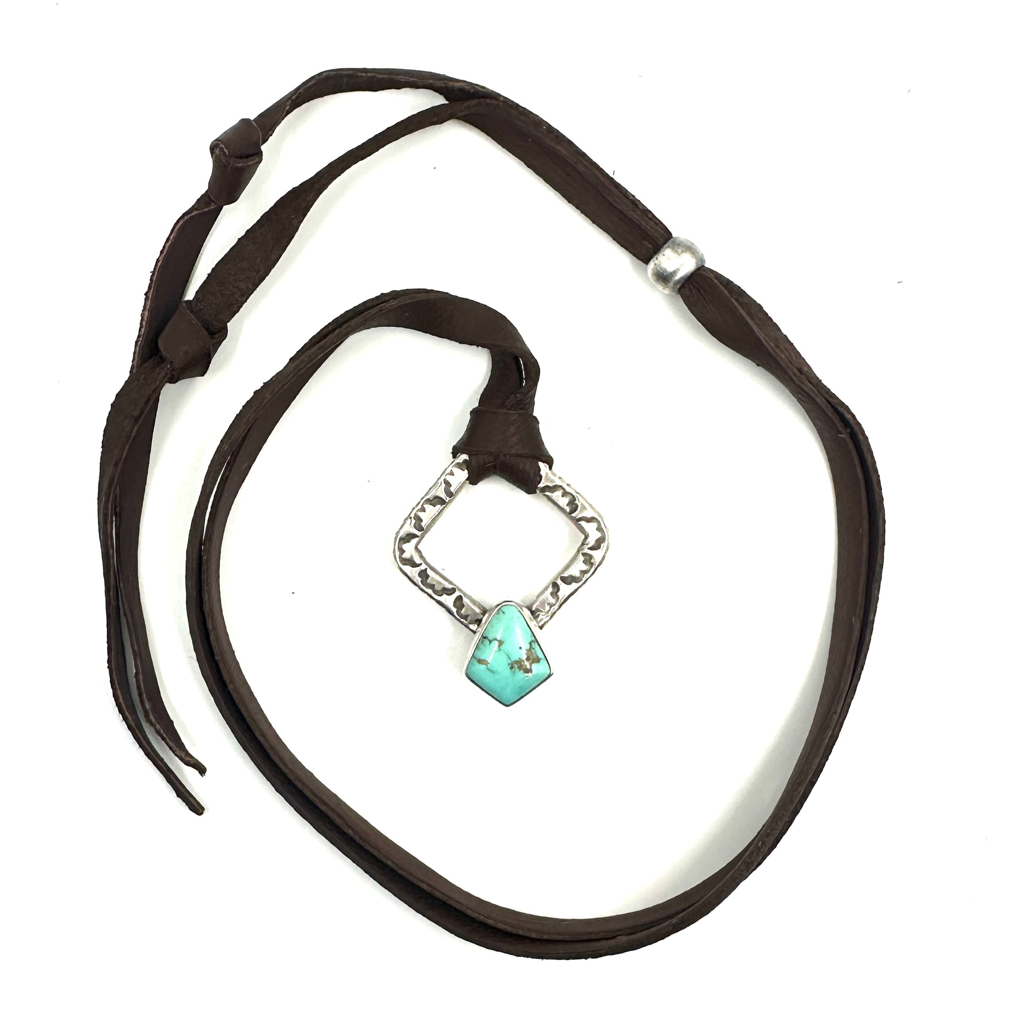 Square Traveler Pendant with Cheyenne Turquoise