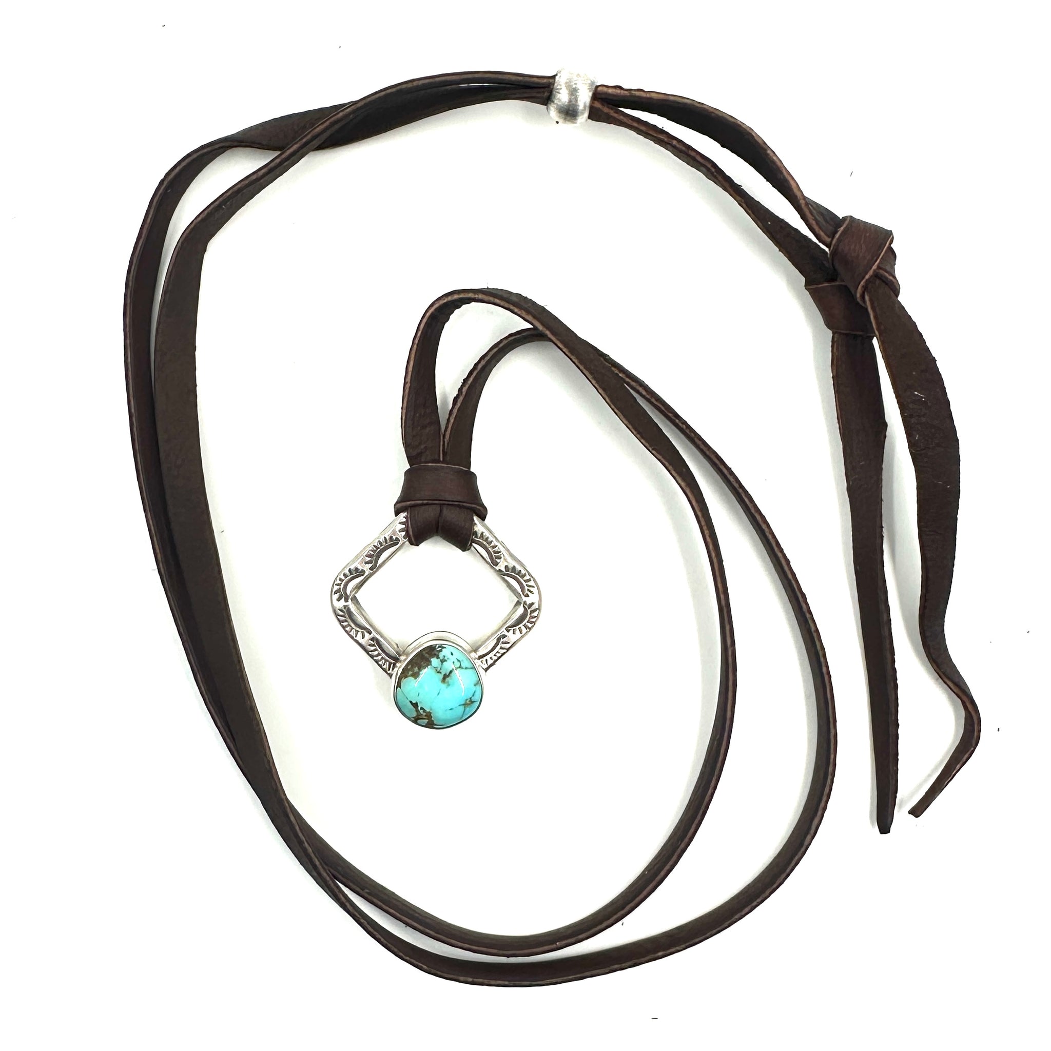 Square Traveler Pendant with Cheyenne Turquoise