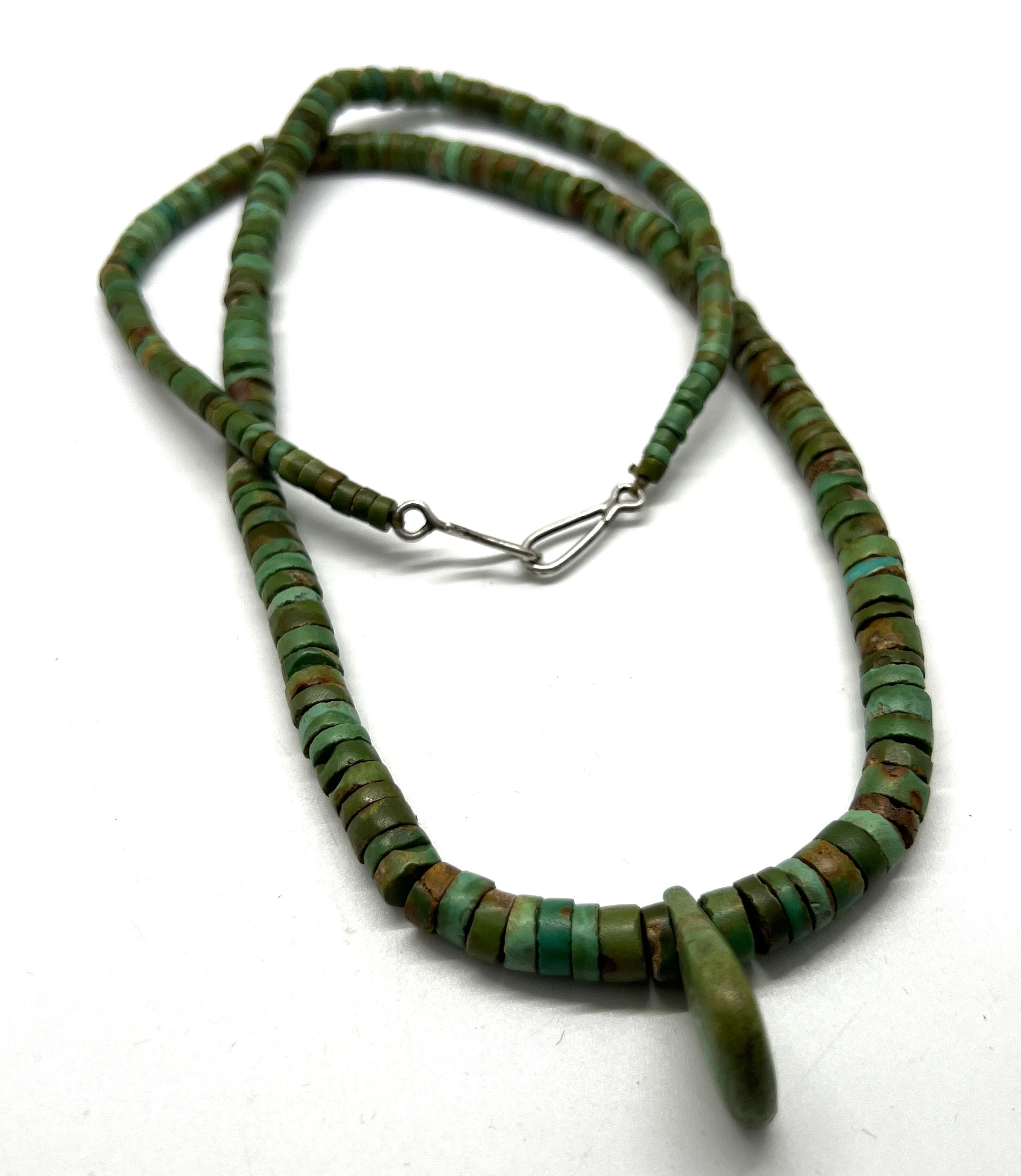 Vintage Green Heishi Turquoise Necklace