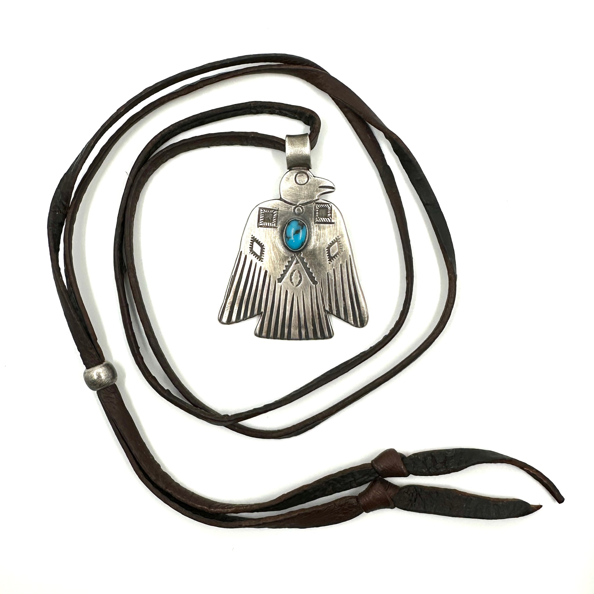 Thunderbird Pendant with Bisbee Turquoise