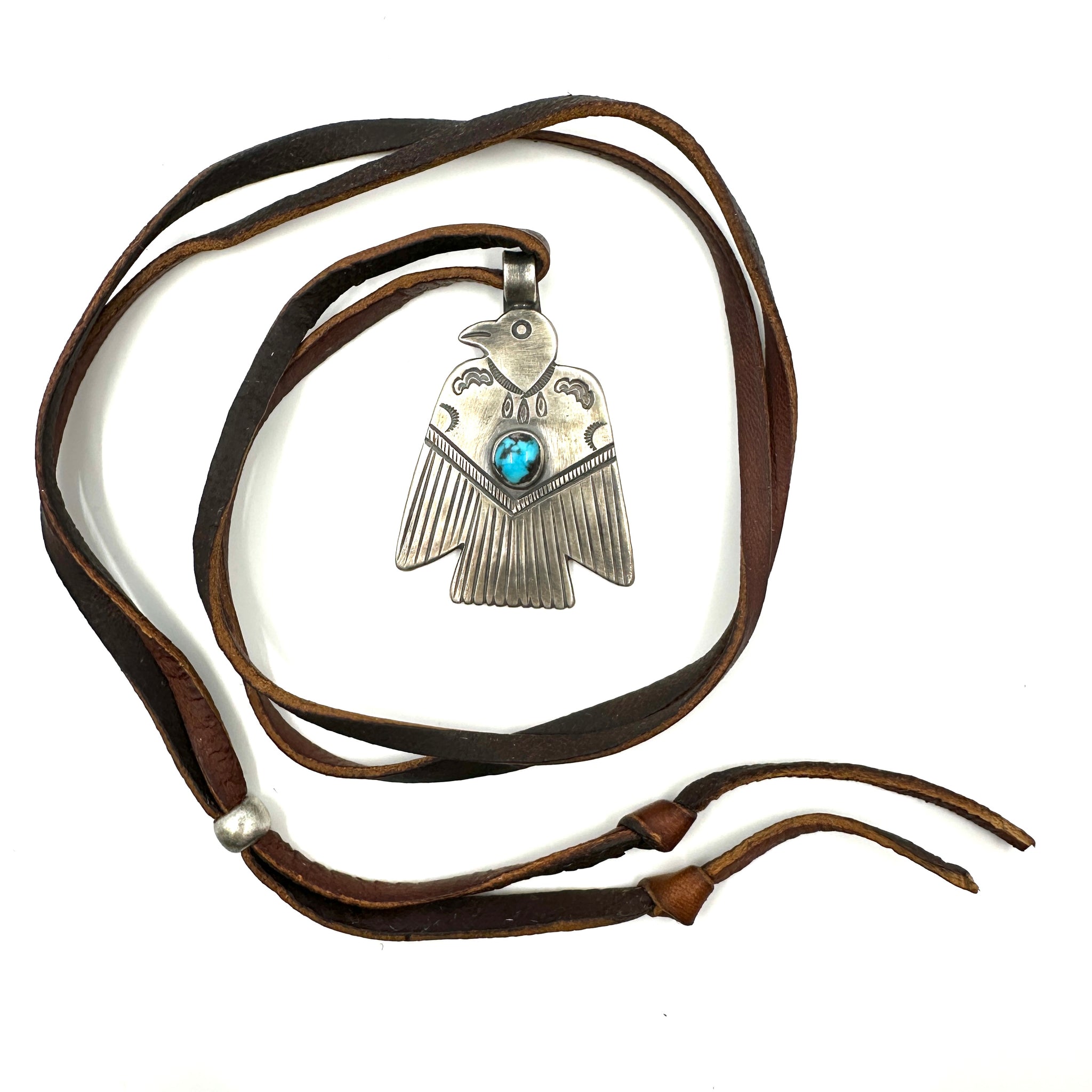 Thunderbird Pendant with Bisbee Turquoise