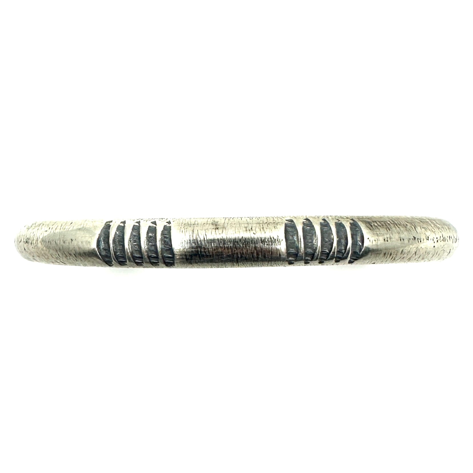 Rounded Coin Silver Stacker Bracelet