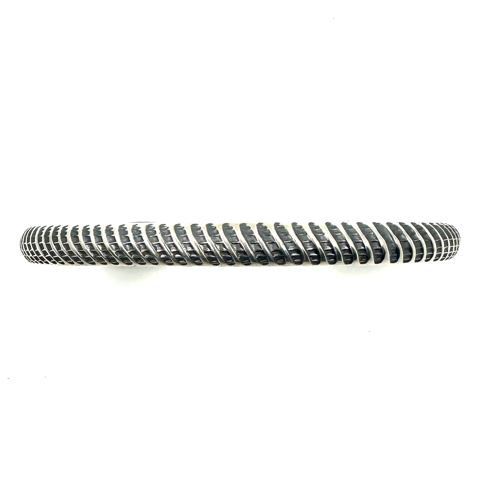 Rounded Coin Silver Stacker Bracelet