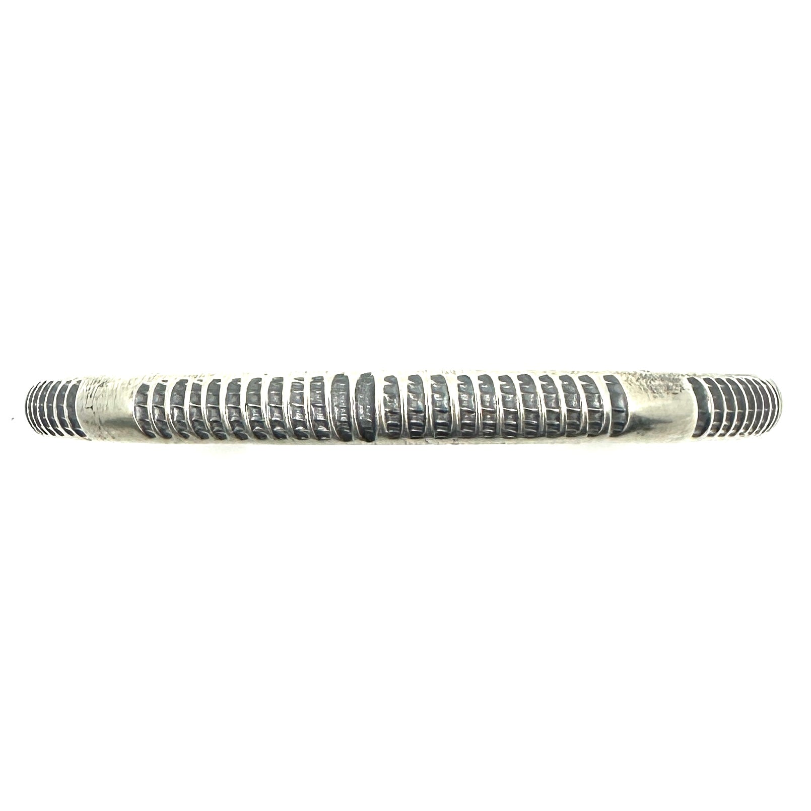 Rounded Coin Silver Stacker Bracelet