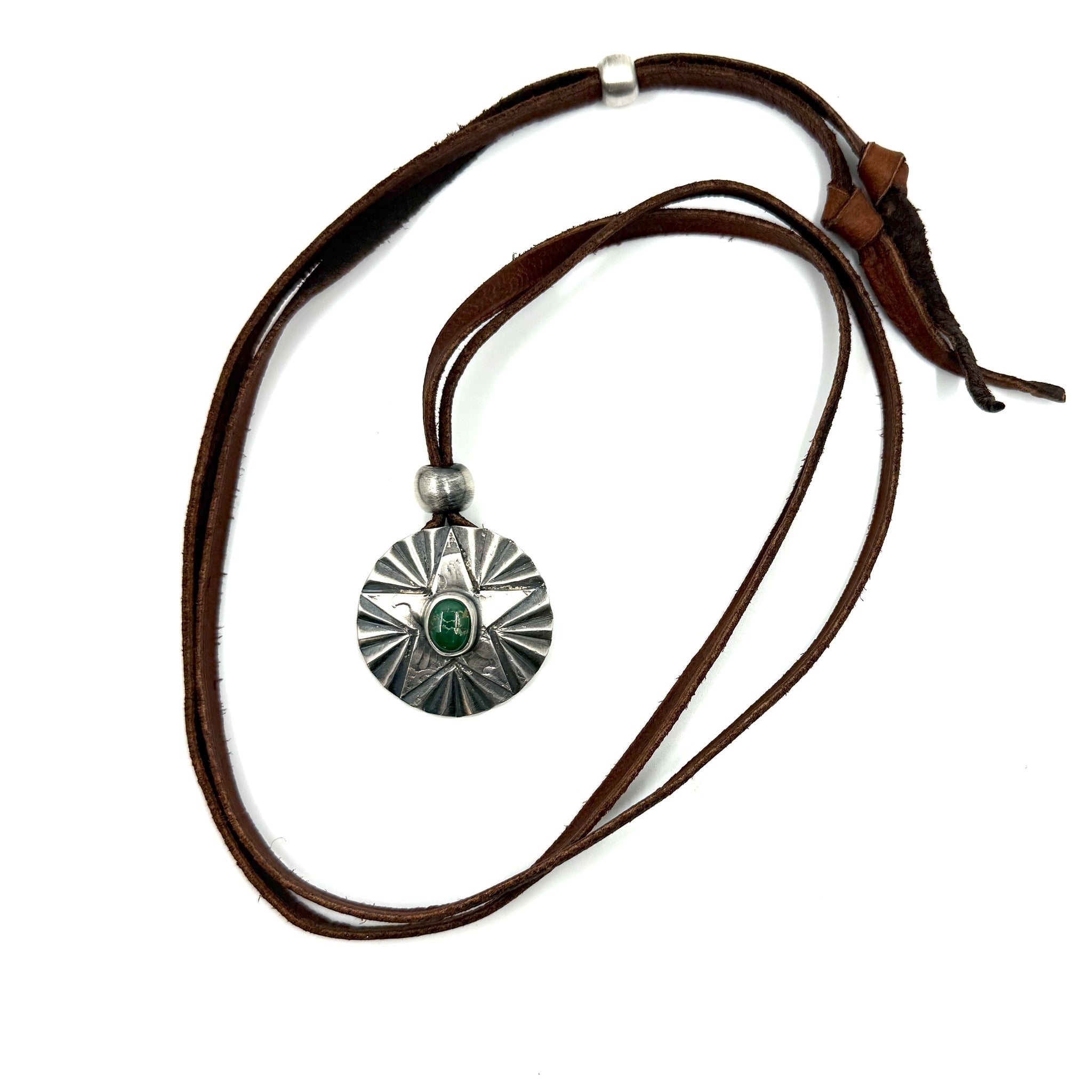 Coin Silver Pendant with Cheyenne Turquoise