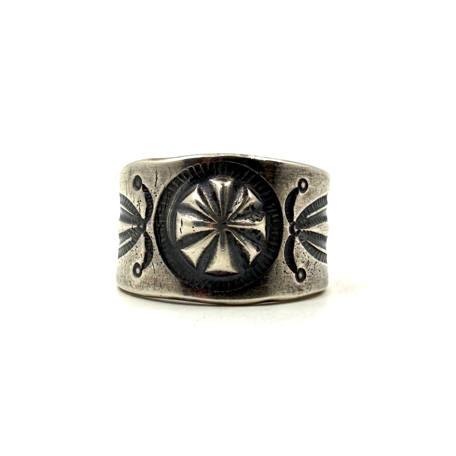 Coin Silver Repoussé Ring Size 10