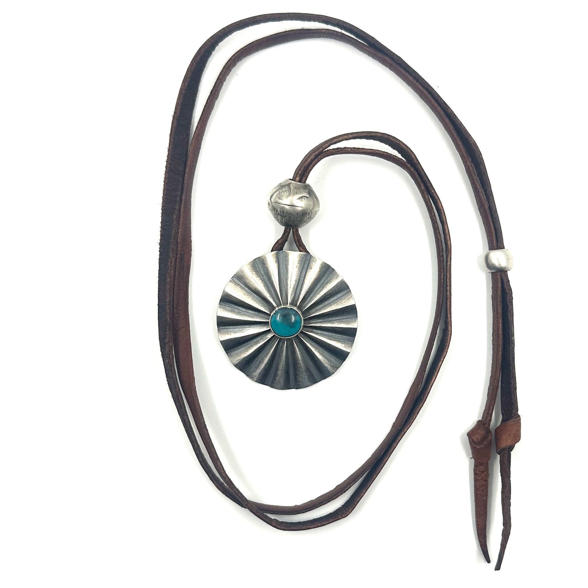 Coin Silver Pendant with Bisbee Turquoise